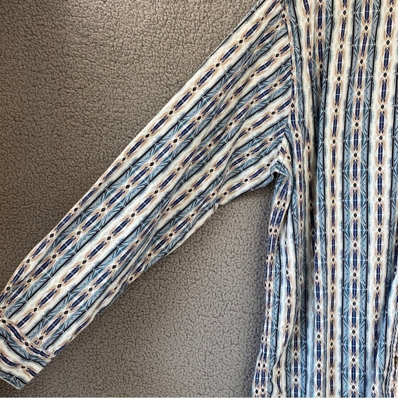 Vtg Western Plains Trading Co Western Cowboy Aztec Long Sleeve Button Shirt Sz L - Picture 2 of 11